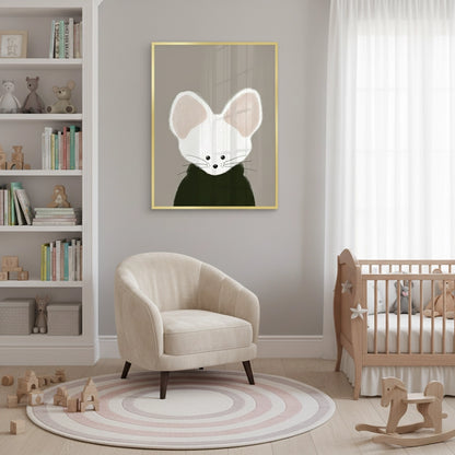 Minimalist White Mouse - Fine Art