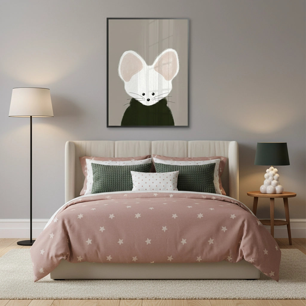 2Minimalist White Mouse - Fine Art