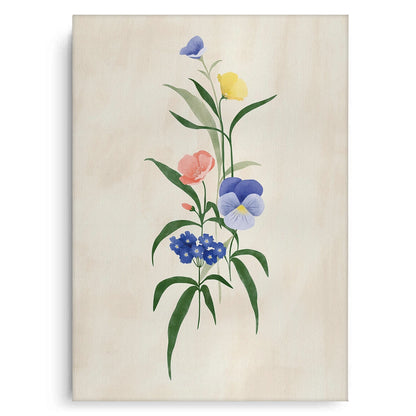 Minimalist Wildflower Bouquet - Canvas