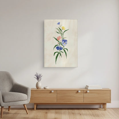 Minimalist Wildflower Bouquet - Canvas