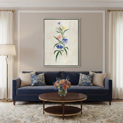 Minimalist Wildflower Bouquet - Canvas