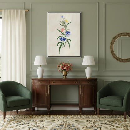 Minimalist Wildflower Bouquet - Canvas