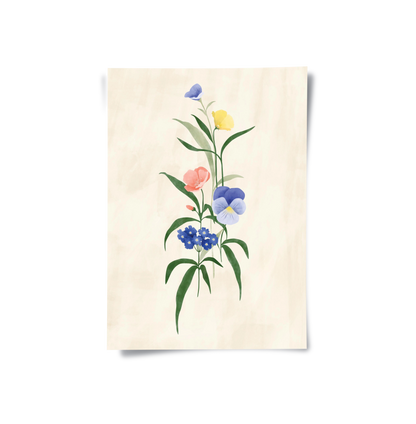 Minimalist Wildflower Bouquet - Poster