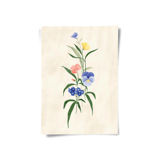 Minimalist Wildflower Bouquet - Poster