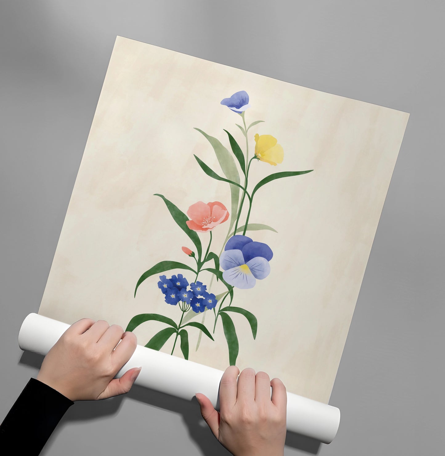 2Minimalist Wildflower Bouquet - Poster