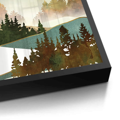 Misty Forest and Gold Sun - Fine Art