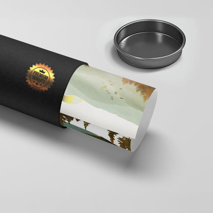 Misty Forest and Gold Sun - Poster