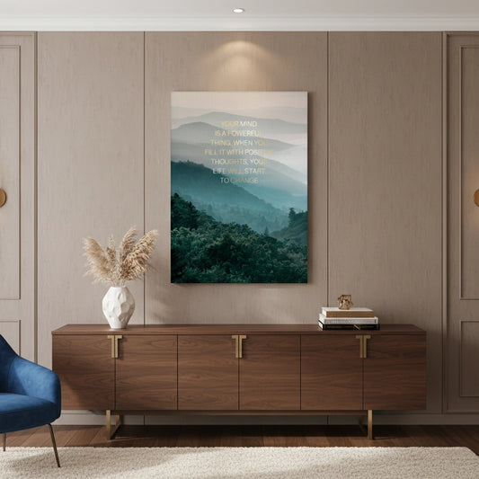 Misty Mountain Landscape - Canvas