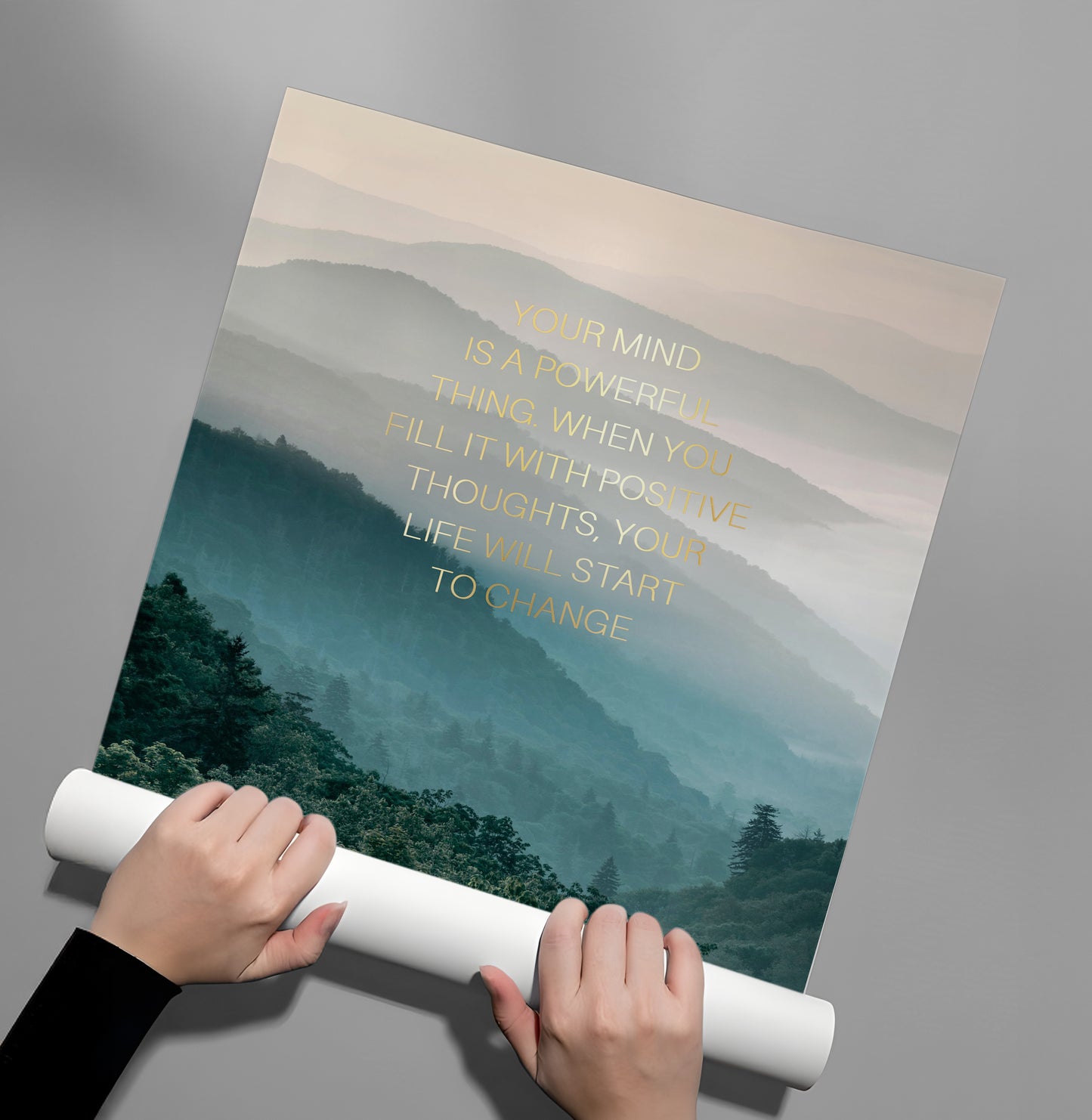 2Misty Mountain Landscape - Poster