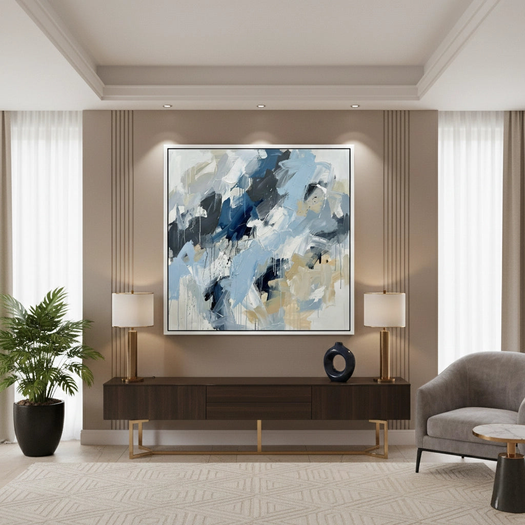 2Modern Azure Expressionist Painting #MAEX110