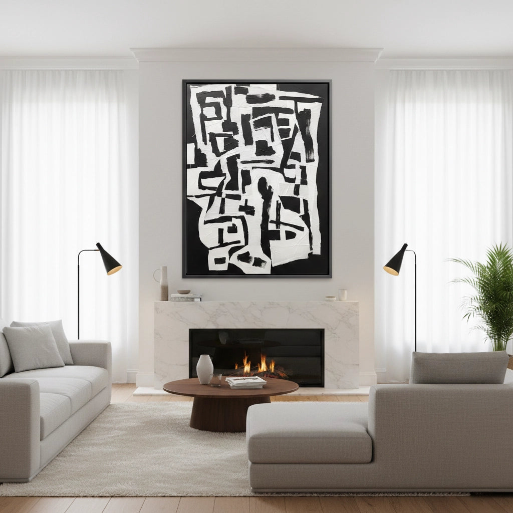2Modern Black Calligraphy Painting #MBCA110