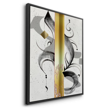 Modern Black & Gold Calligraphy - Canvas