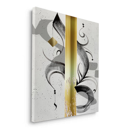 Modern Black & Gold Calligraphy - Canvas
