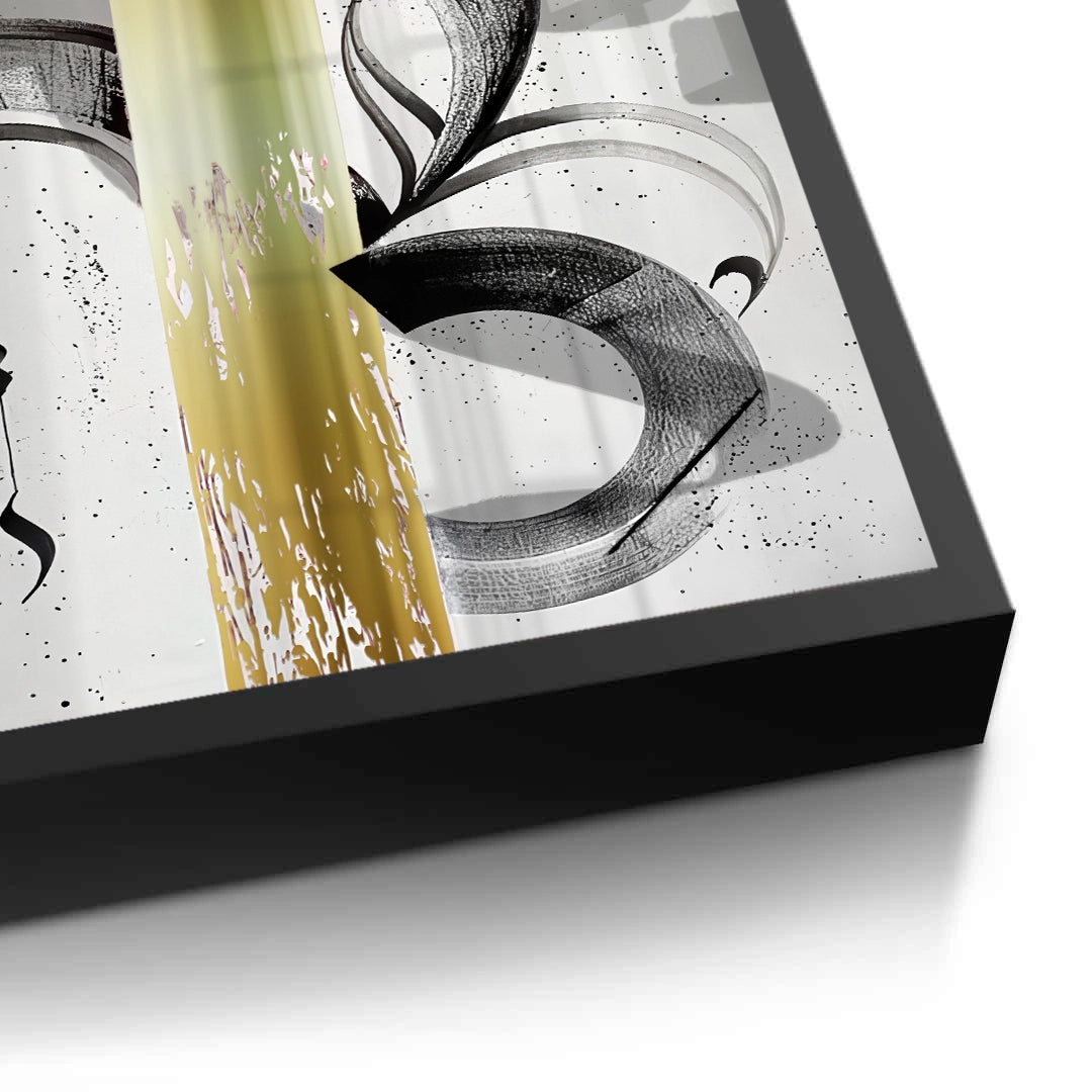 2Modern Black & Gold Calligraphy - Fine Art