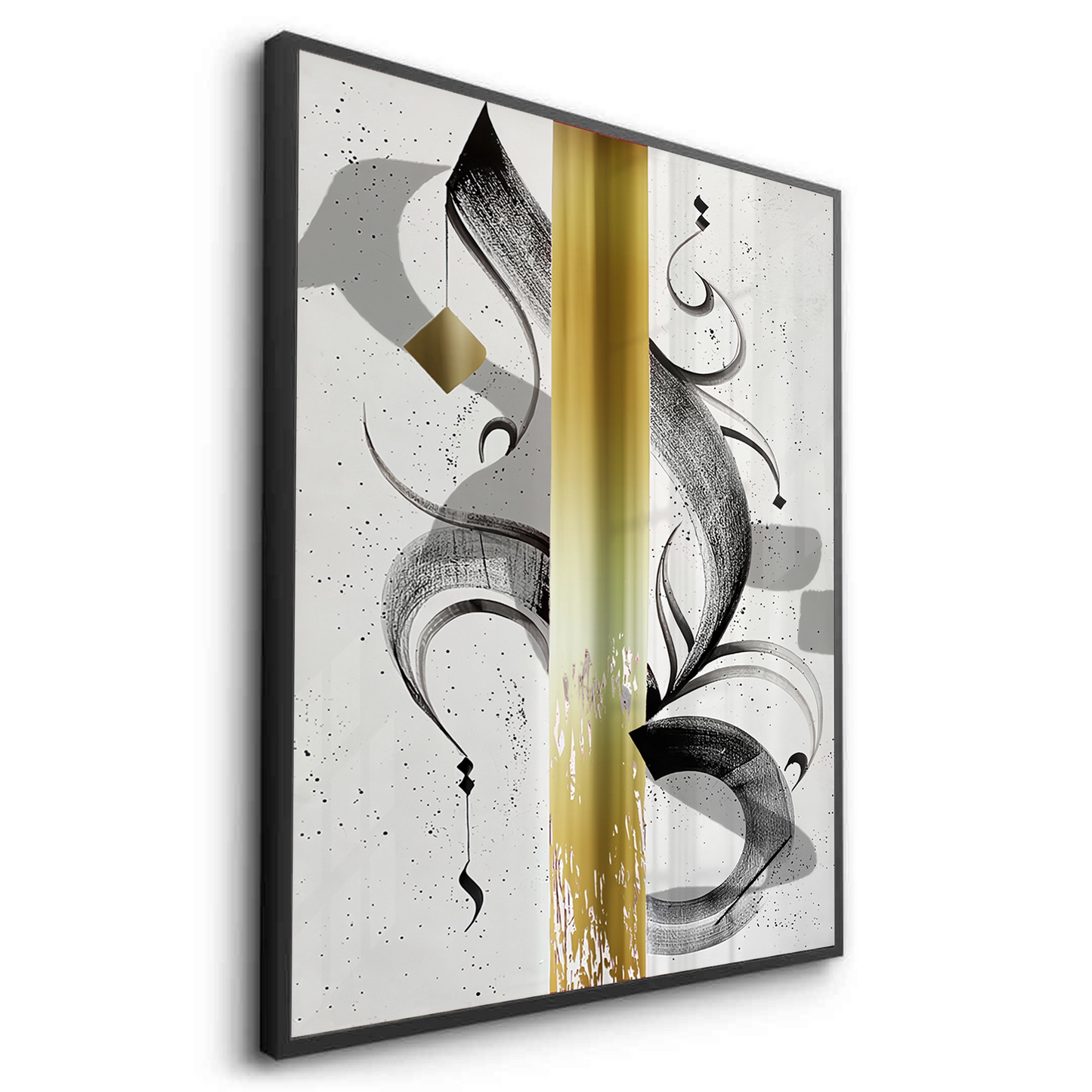 2Modern Black & Gold Calligraphy - Fine Art