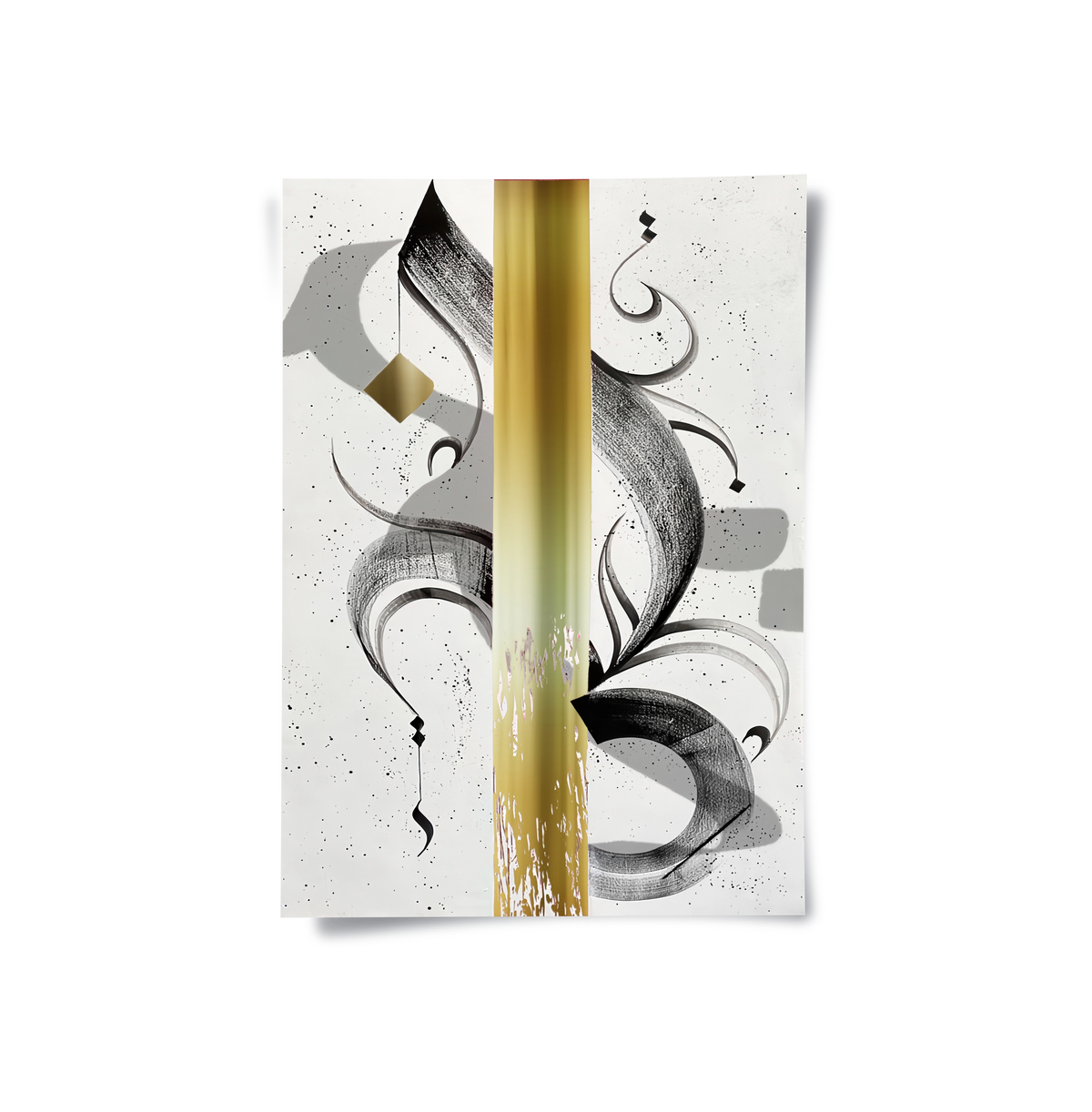Calligraphy Proster Modern Black & Gold Calligraphy - Poster - Jasmineart.ae