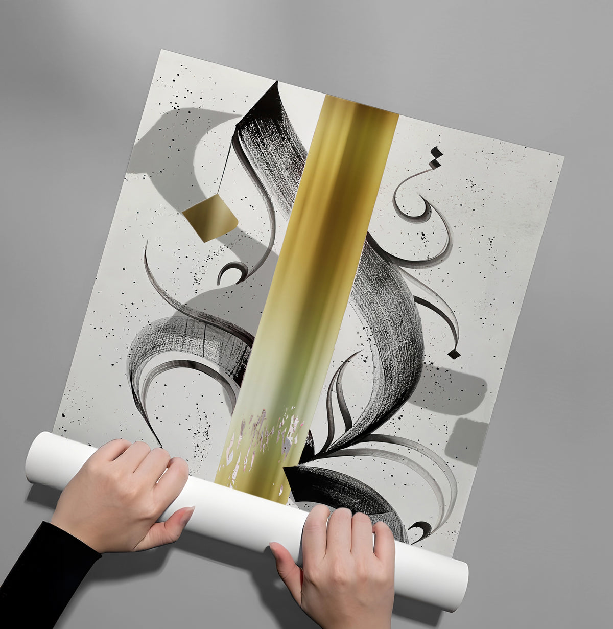 Calligraphy Proster Modern Black & Gold Calligraphy - Poster - Jasmineart.ae