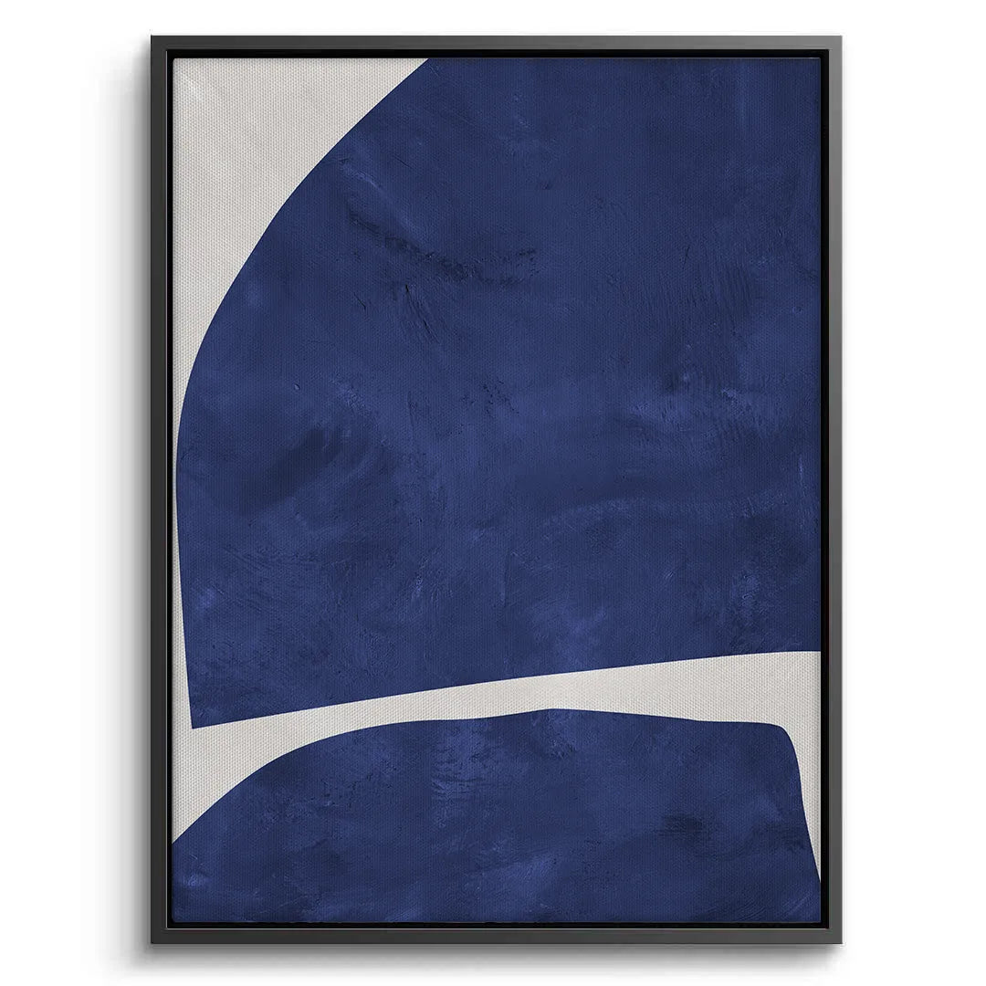 Modern Blue Curve  - Canvas - Jasmineart.ae