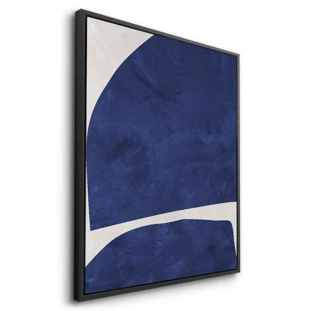 Modern Blue Curve  - Canvas - Jasmineart.ae