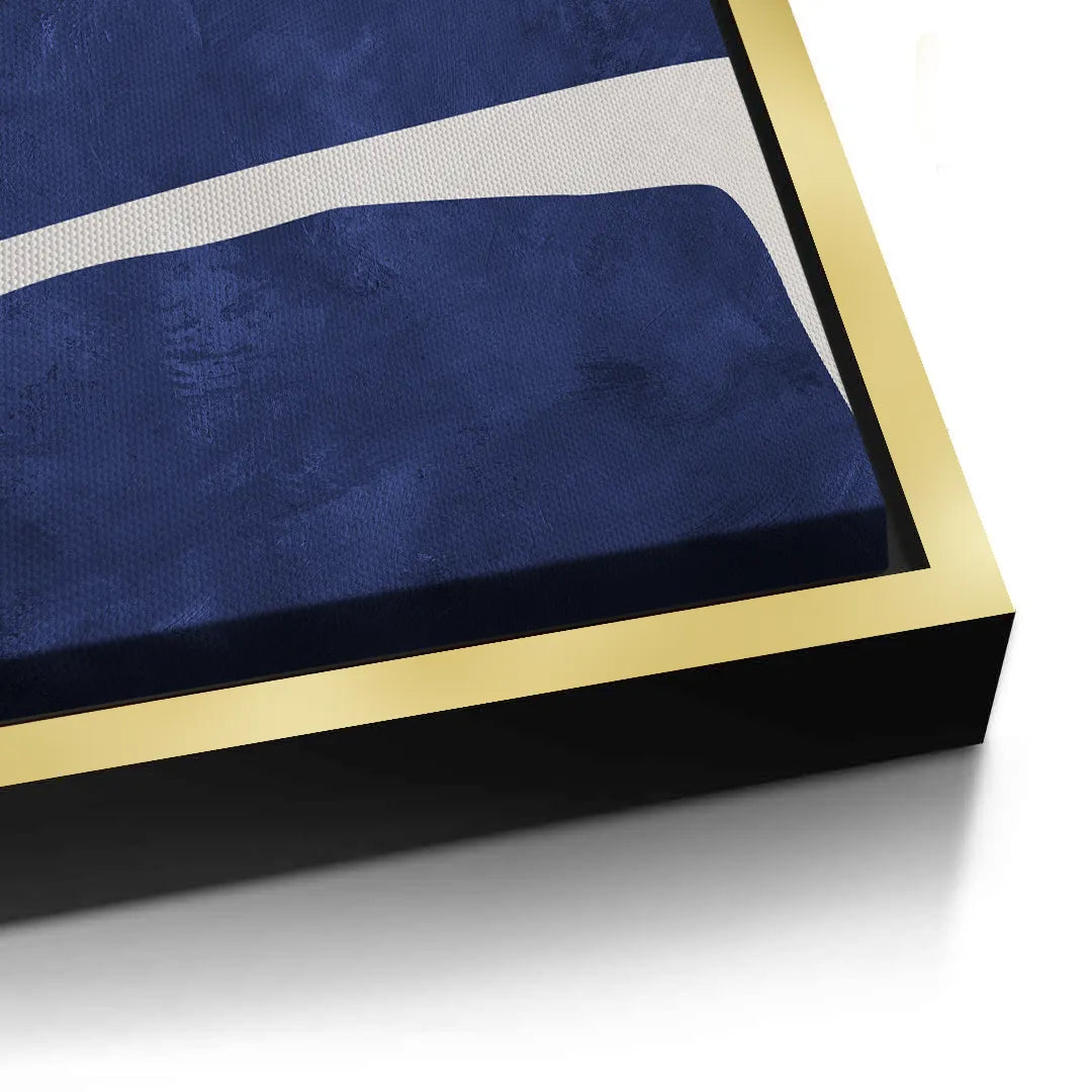 Modern Blue Curve  - Canvas - Jasmineart.ae
