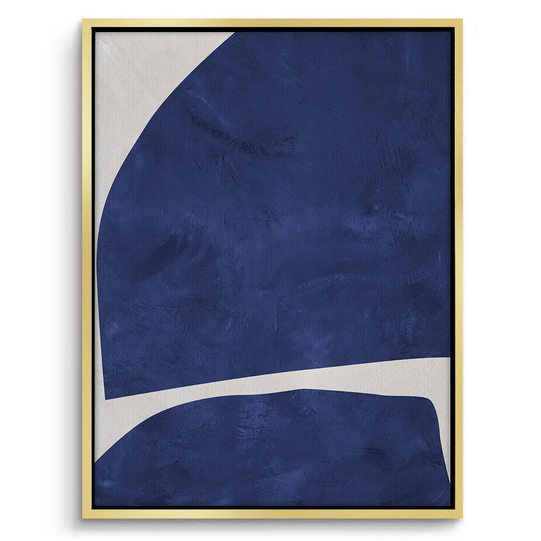 Modern Blue Curve  - Canvas - Jasmineart.ae