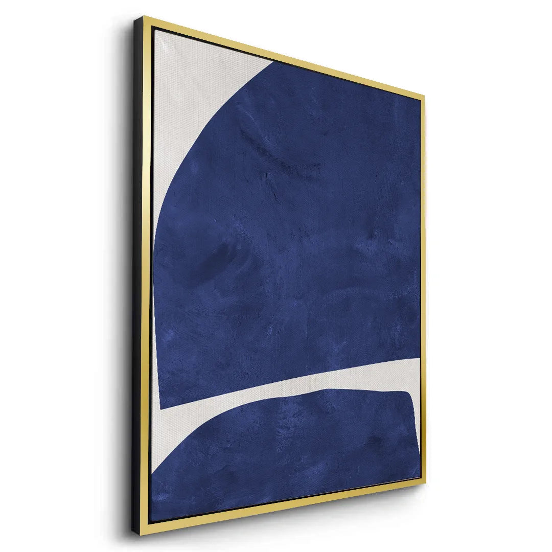 Modern Blue Curve  - Canvas - Jasmineart.ae