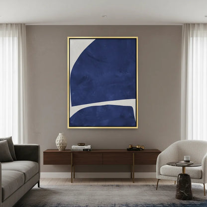 Modern Blue Curve  - Canvas