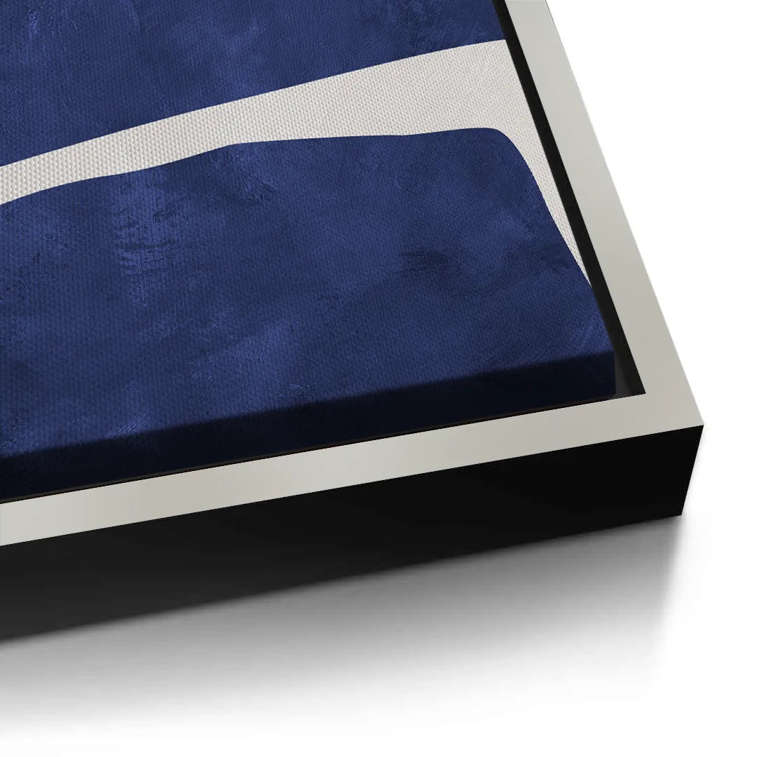 Modern Blue Curve  - Canvas - Jasmineart.ae