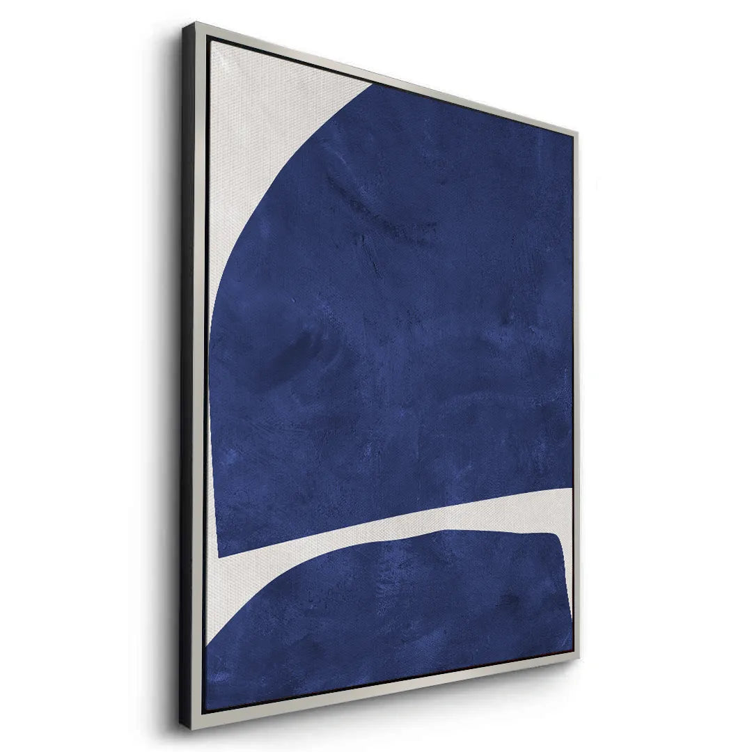 Modern Blue Curve  - Canvas - Jasmineart.ae