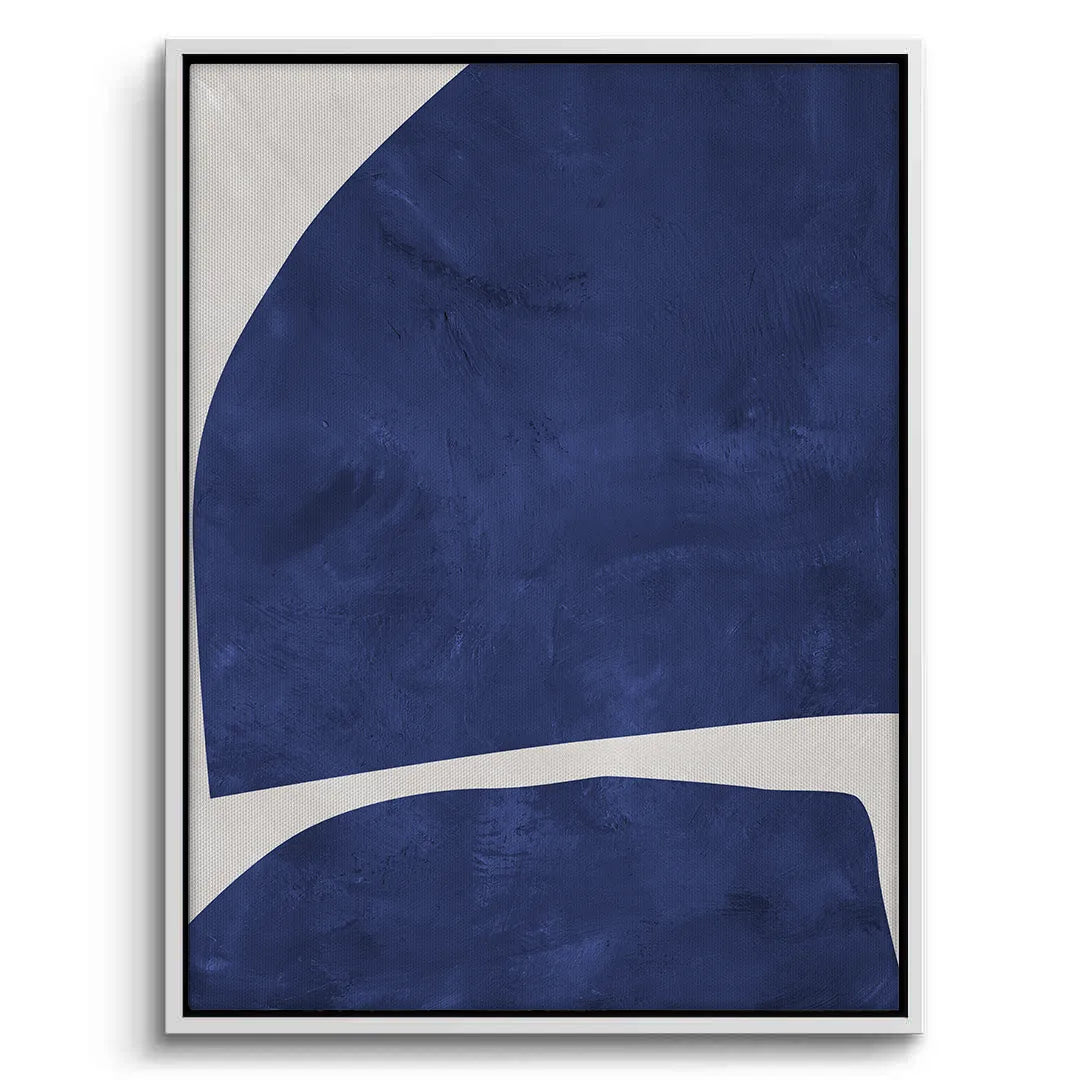 Modern Blue Curve  - Canvas - Jasmineart.ae