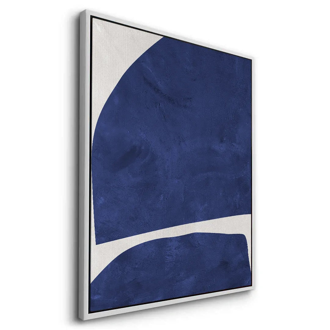 Modern Blue Curve  - Canvas - Jasmineart.ae