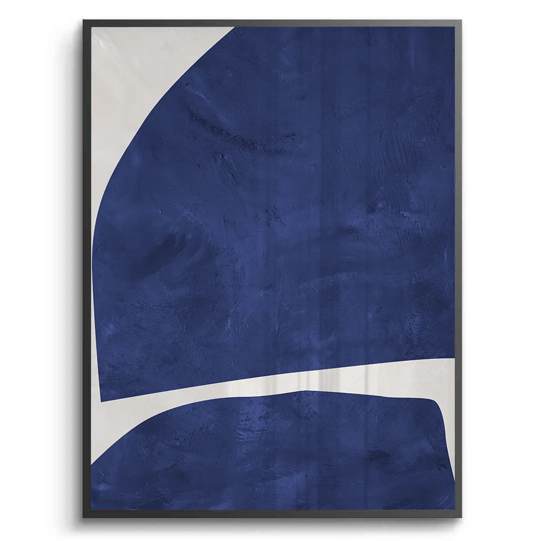 Modern Blue Curve  - Fine Art - Jasmineart.ae