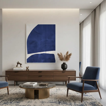 Modern Blue Curve  - Fine Art