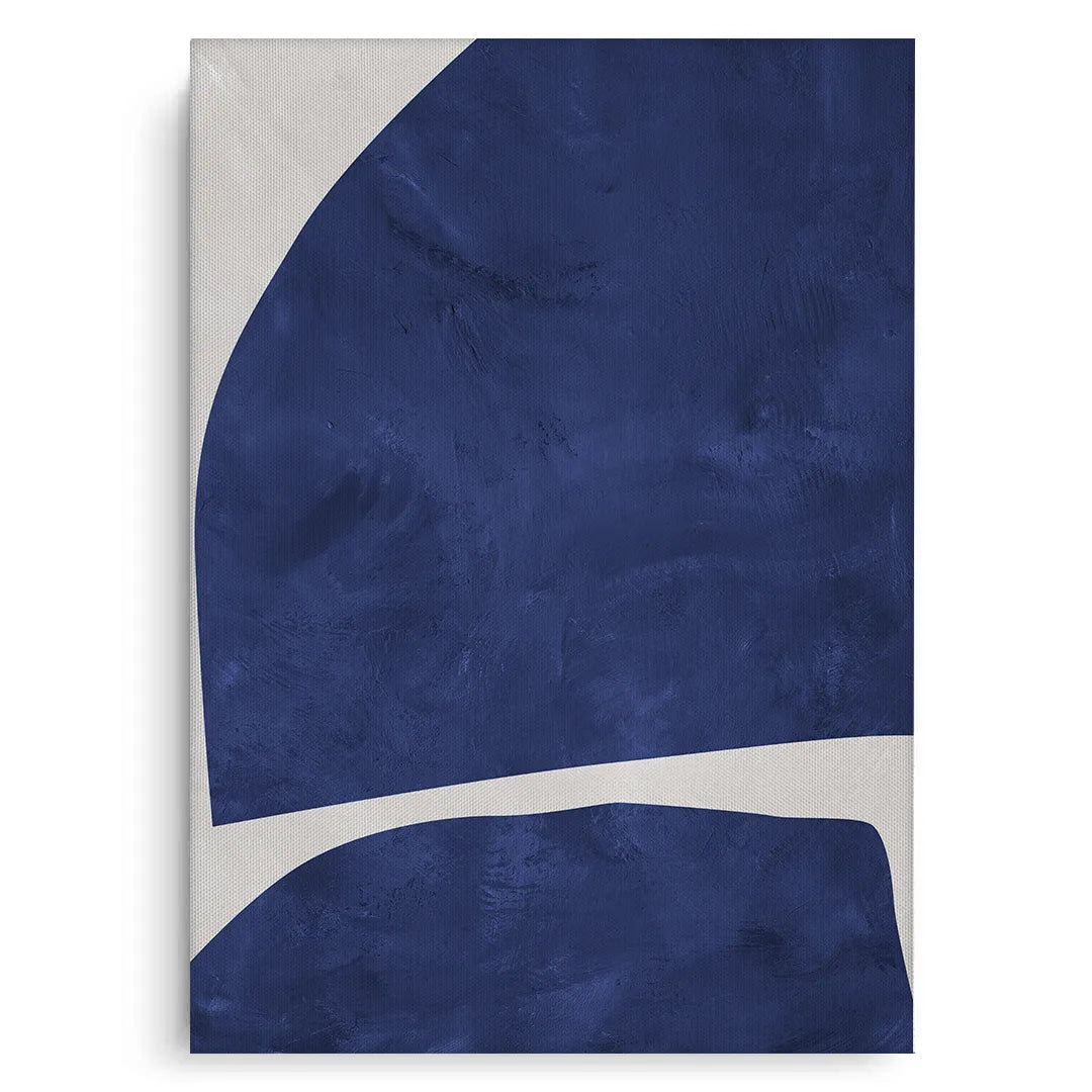 Modern Blue Curve  - Canvas - Jasmineart.ae