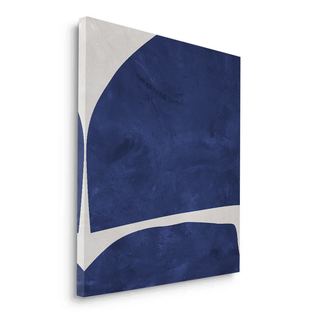 Modern Blue Curve  - Canvas - Jasmineart.ae