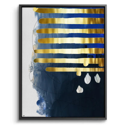 Modern Blue Gold Foil - Canvas