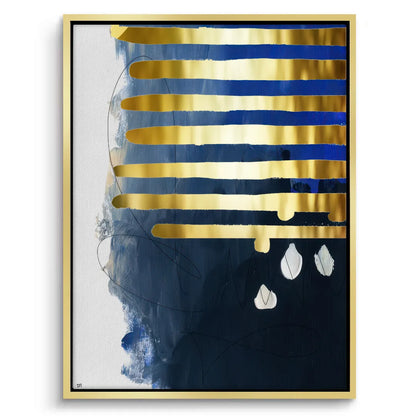 Modern Blue Gold Foil - Canvas