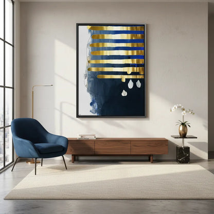 Modern Blue Gold Foil - Canvas