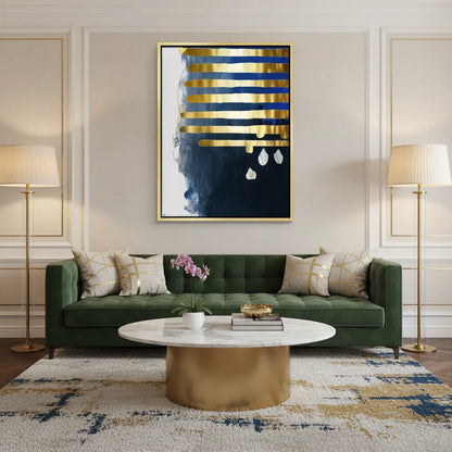 Modern Blue Gold Foil - Canvas