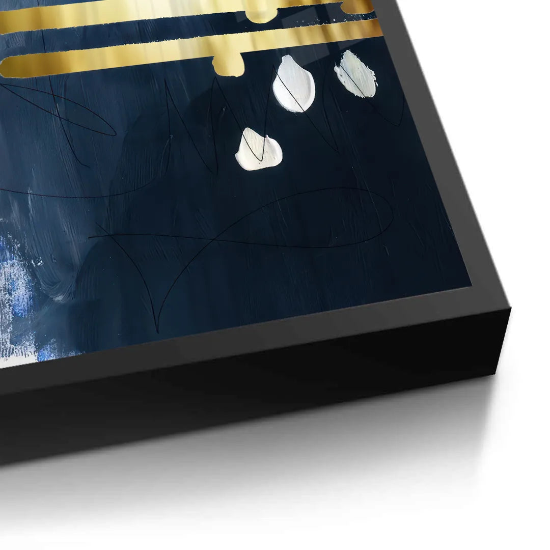 Modern Blue Gold Foil - Fine Art - Jasmineart.ae