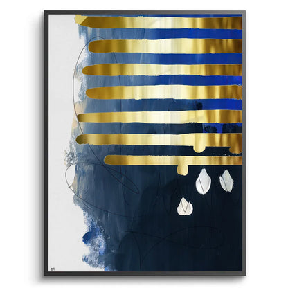 Modern Blue Gold Foil - Fine Art