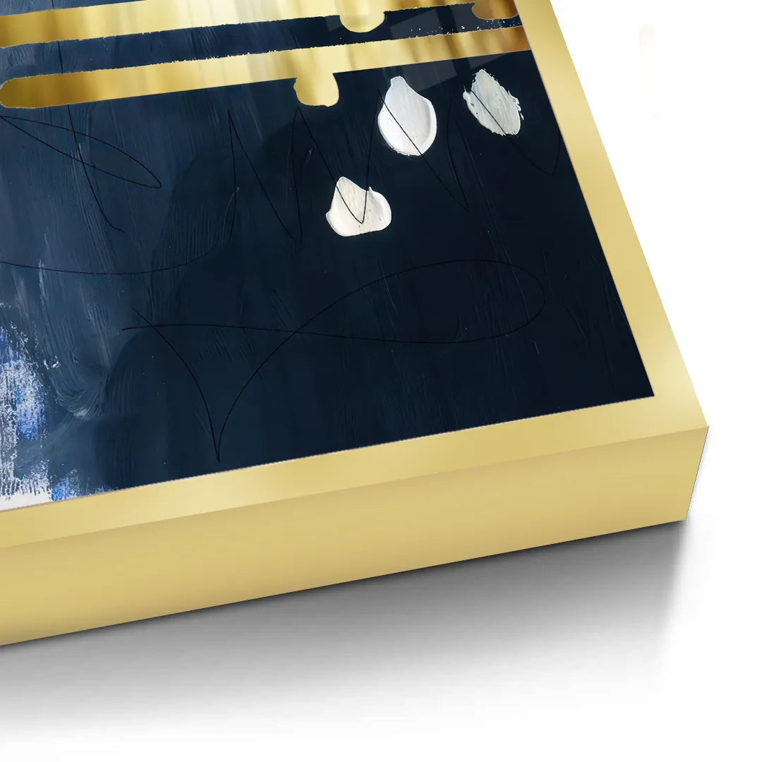 Modern Blue Gold Foil - Fine Art - Jasmineart.ae
