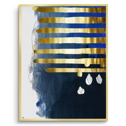 Modern Blue Gold Foil - Fine Art