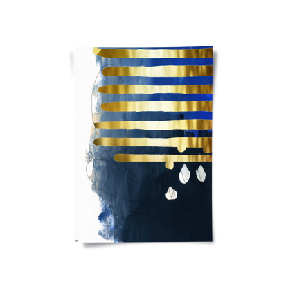 Modern Blue Gold Foil - Poster