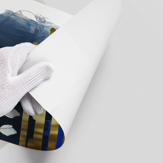 Modern Blue Gold Foil - Poster