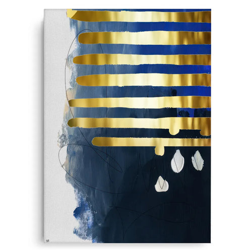 Modern Blue Gold Foil - Canvas