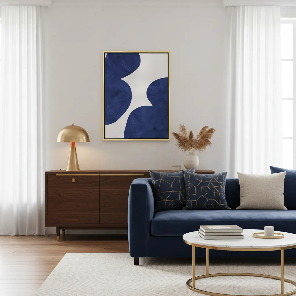 Modern Blue and Beige - Canvas - Jasmineart.ae
