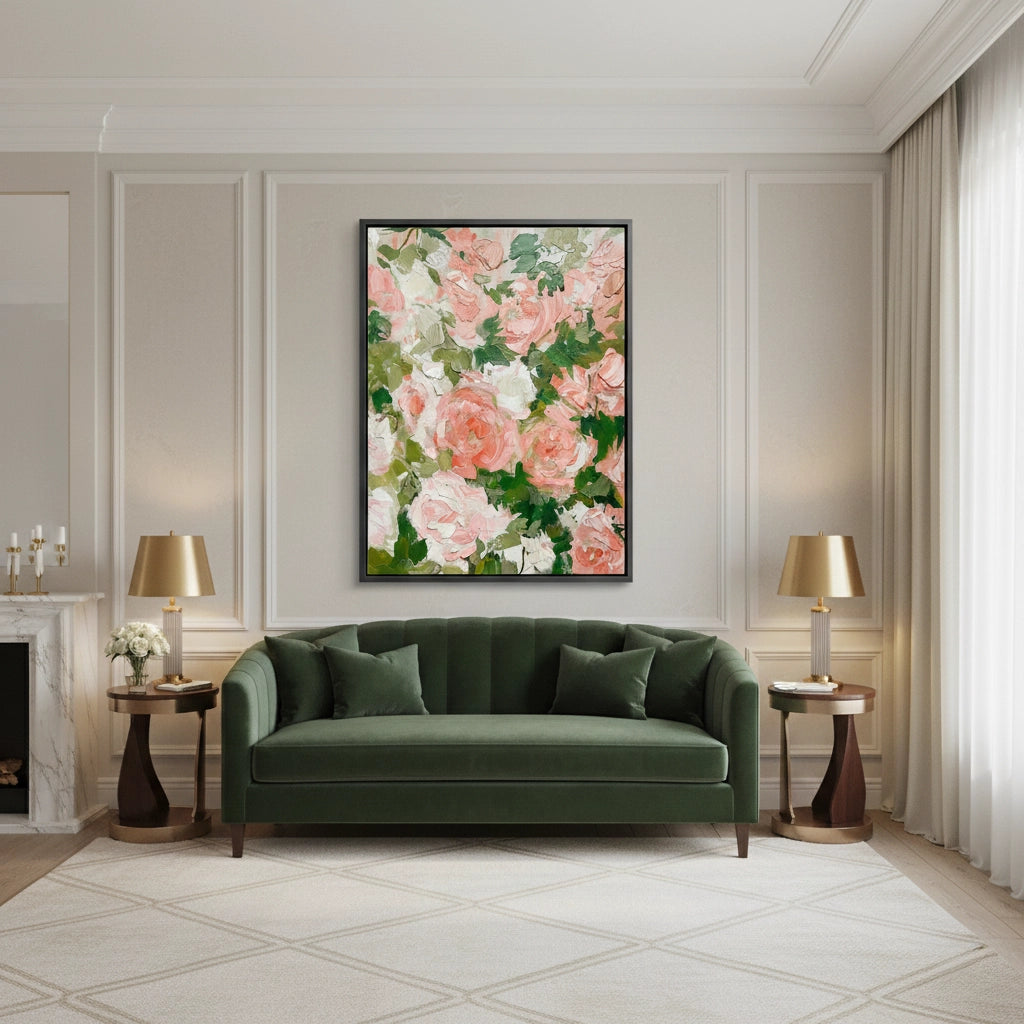 2Modern Blush Floral Painting #MBFL110