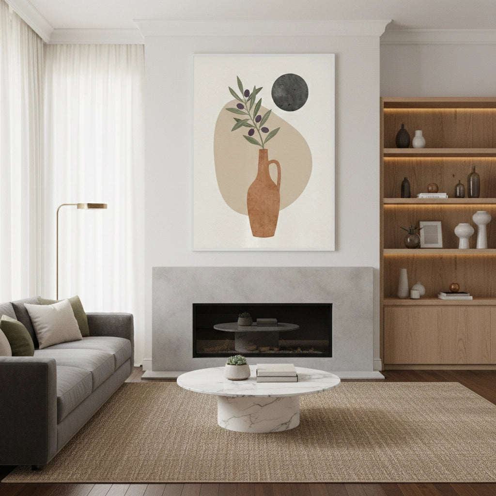 Modern Boho Olive Branch - Fine Art