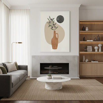 Modern Boho Olive Branch - Fine Art